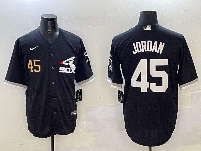 Men Chicago White Sox #45 Jordan Black Game Fashion 2025 Nike MLB Jersey style 4